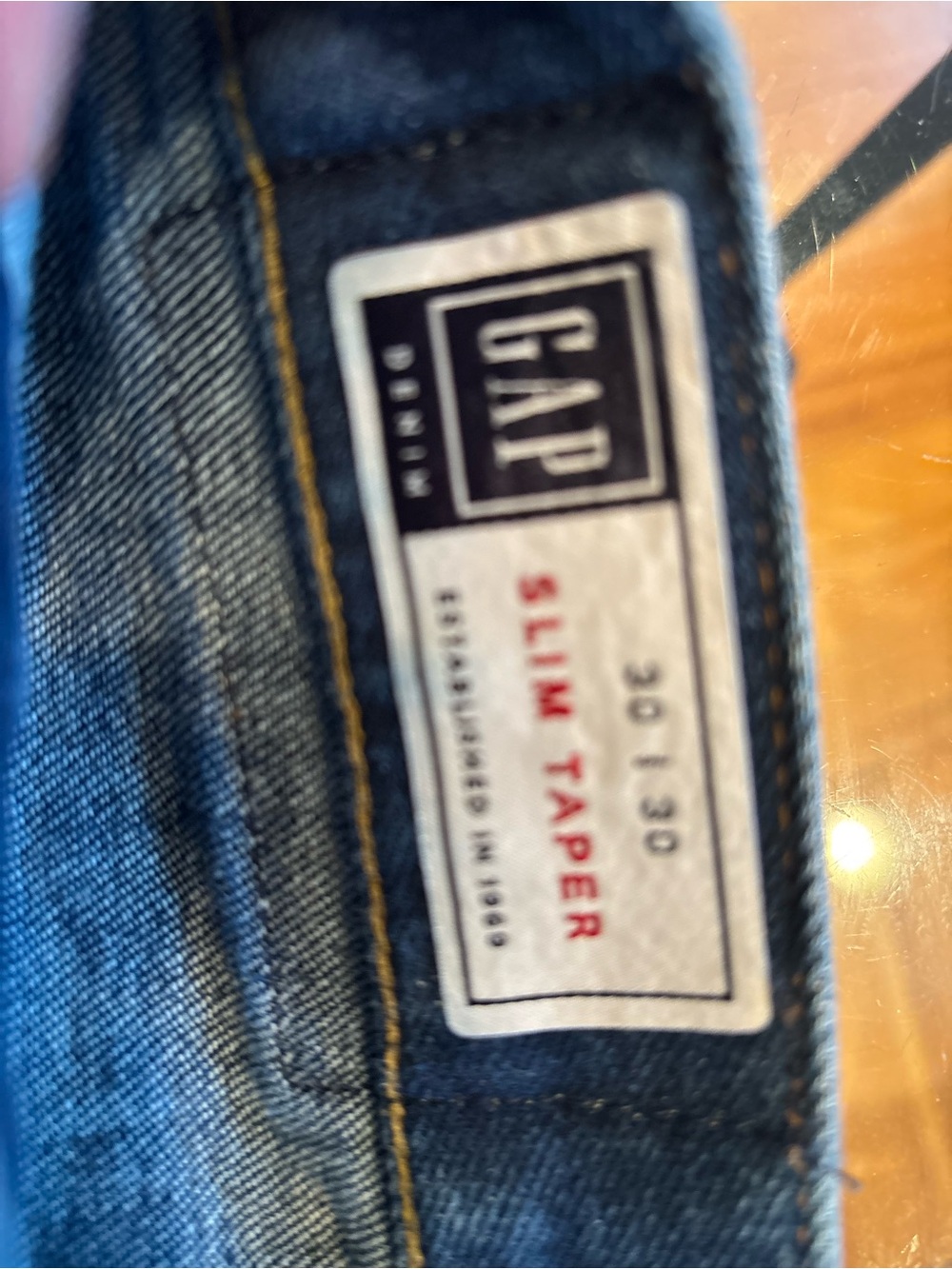 GAP Men's Slim Taper Jeans in Dark Blue Denim